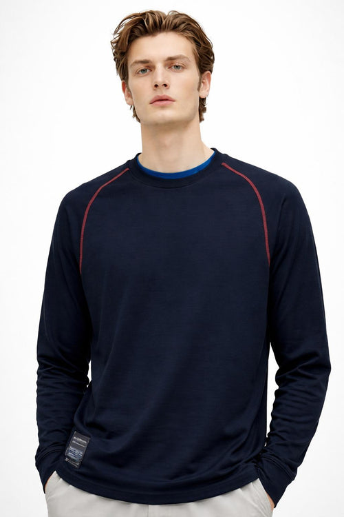 Close-up of the model wearing Long Sleeves Knit